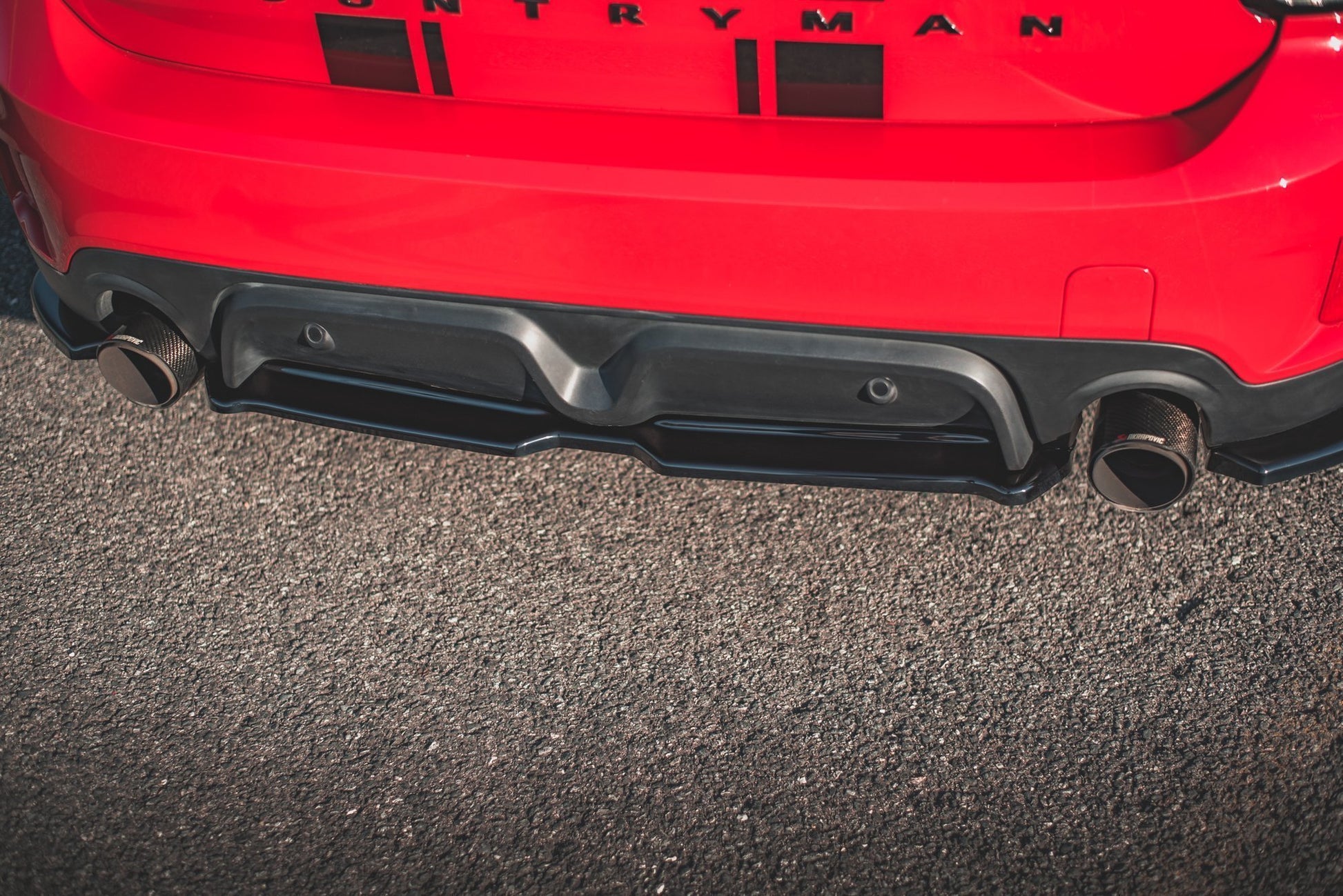 Mittlerer Diffusor Heck Ansatz für Mini Countryman Mk2 F60 JCW schwarz Hochglanz