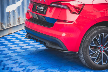 Heck Ansatz Flaps Diffusor für Skoda Kamiq Carbon Look