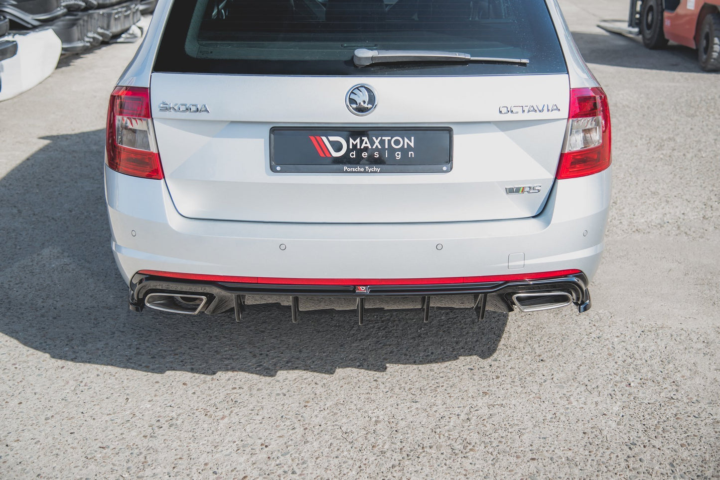 Heck Ansatz Flaps Diffusor V.2 für Skoda Octavia RS Mk3/Mk3 FL Hatchback/Kombi  Carbon Look