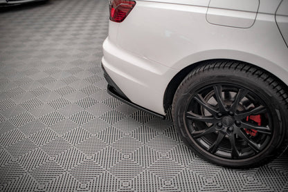 Heck Ansatz Flaps Diffusor für Audi A4 B9 Facelift schwarz Hochglanz