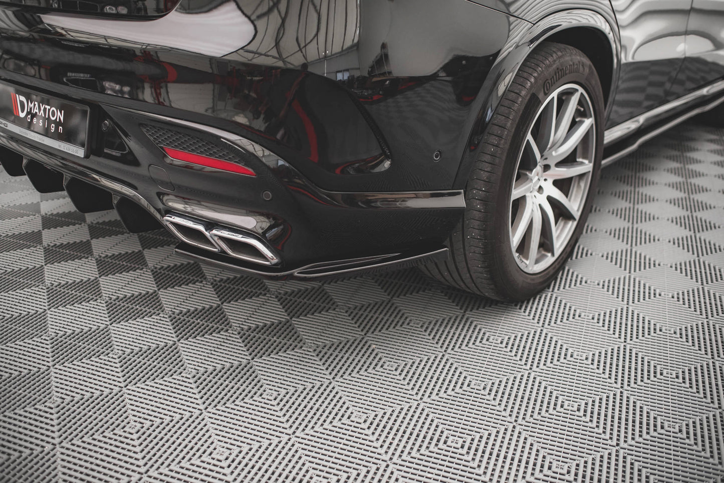 Heck Ansatz Flaps Diffusor V.1 für Mercedes-Benz GLE Coupe 63 AMG C292 schwarz Hochglanz