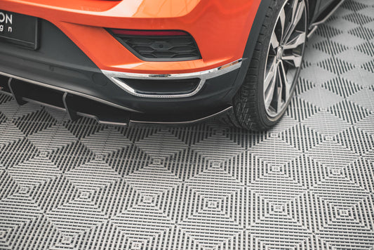 Heck Ansatz Flaps Diffusor für Volkswagen T-Roc Mk1 Carbon Look