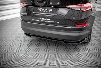 Mittlerer Diffusor Heck Ansatz für Skoda Kodiaq Mk1 Facelift schwarz matt
