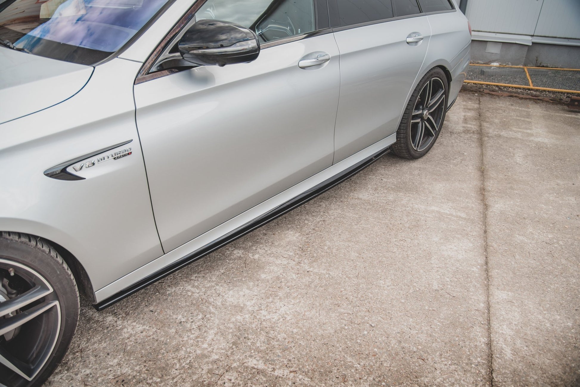 Seitenschweller Ansatz für Mercedes-Benz E63 AMG Kombi/Limousine S213/W213 schwarz matt