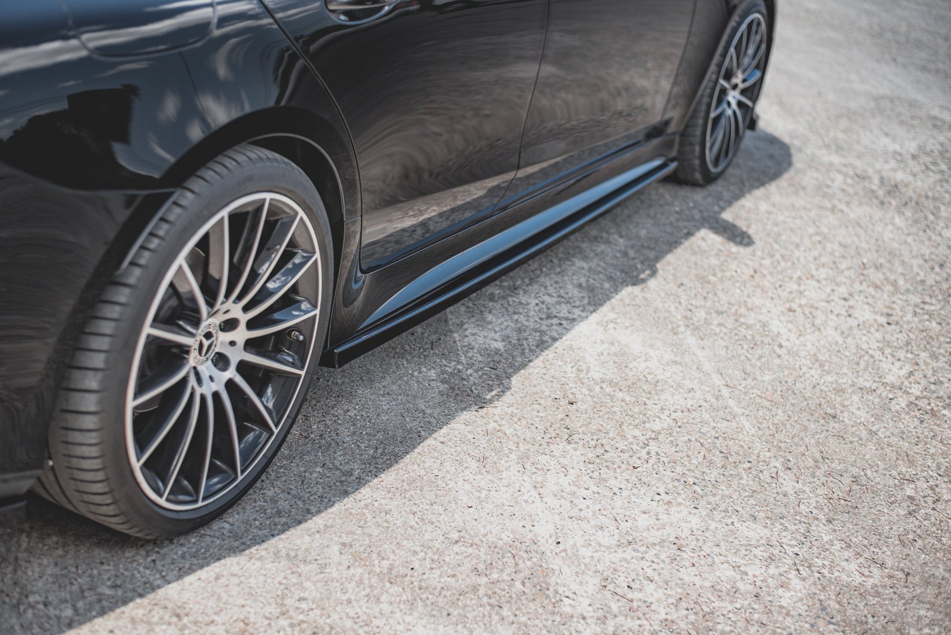 Seitenschweller Ansatz für Mercedes-Benz CLS AMG-Line / 53AMG C257 schwarz matt