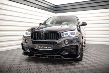 Front Ansatz V.2 für BMW X6 M-Paket F16 schwarz Hochglanz