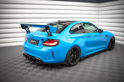 Street Pro Heck Ansatz Flaps Diffusor +Flaps für BMW M2 F87 schwarz Hochglanz
