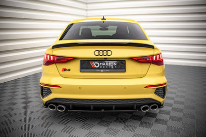 Mittlerer Diffusor Heck Ansatz für Audi S3 Limousine 8Y schwarz matt