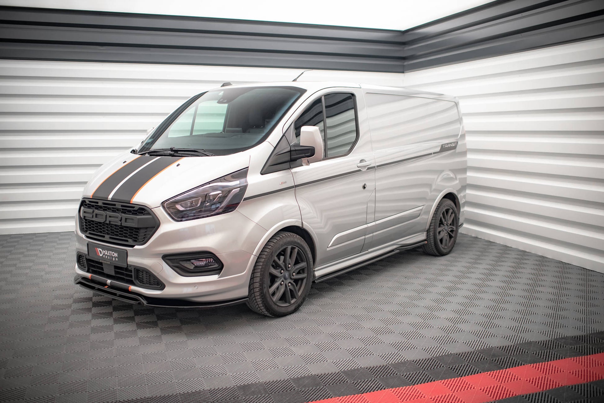 Seitenschweller Ansatz für Ford Transit Custom ST-Line Mk1 Facelift schwarz matt