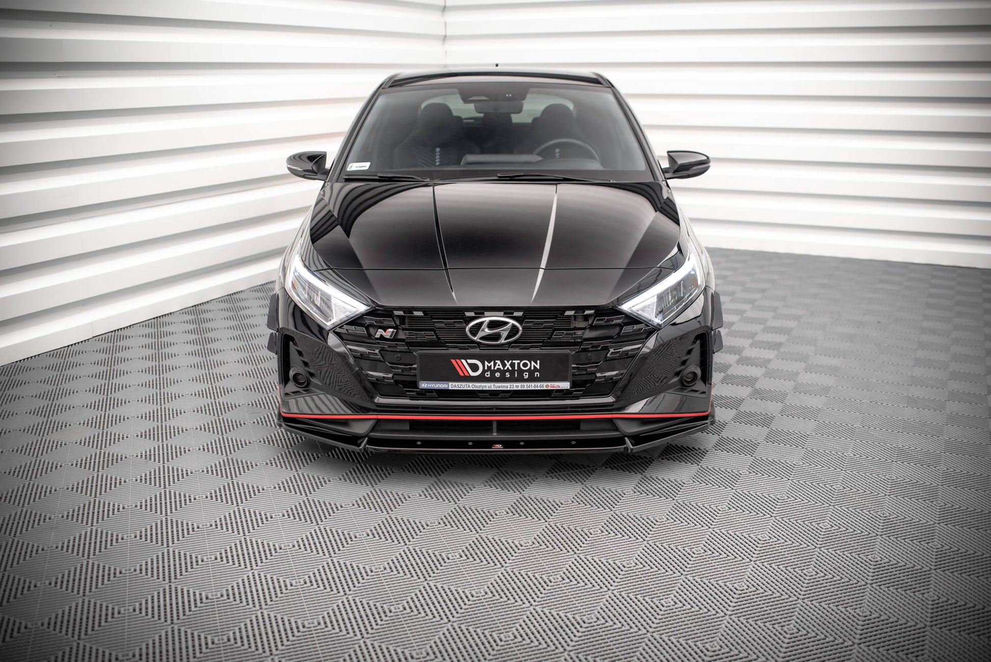Front Ansatz V.2 für Hyundai I20 N Mk3 schwarz Hochglanz