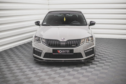 Front Ansatz V.3 für Skoda Octavia RS Mk3 Facelift schwarz matt