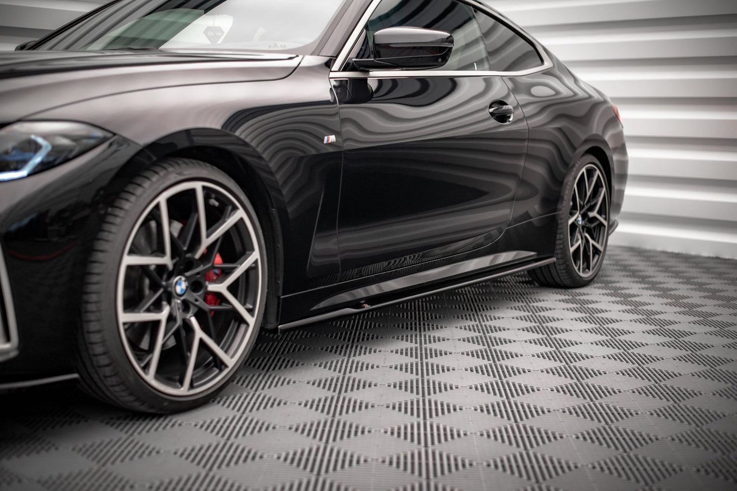 Seitenschweller Ansatz für V.1 für BMW 4er M-Paket G22 Carbon Look