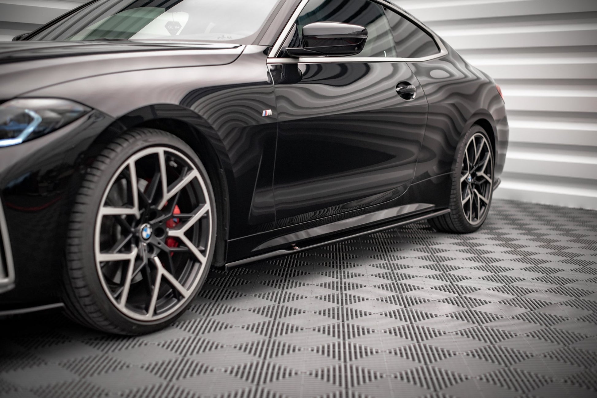 Seitenschweller Ansatz für V.1 für BMW 4er M-Paket G22 Carbon Look