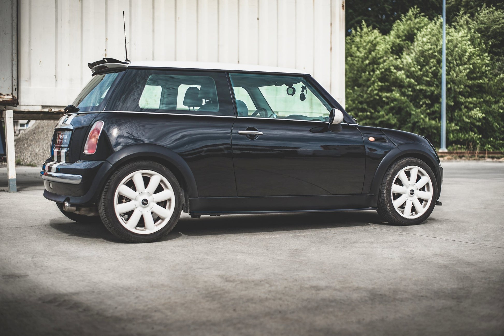 Seitenschweller Ansatz für Mini Cooper / One R50 schwarz matt