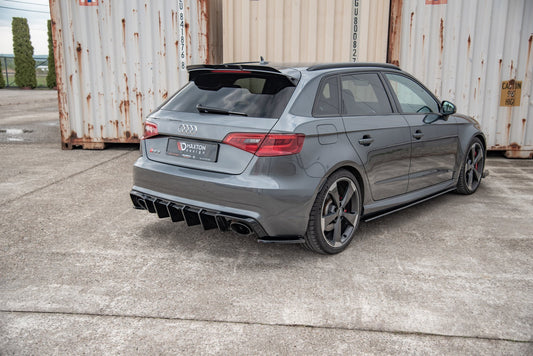 Heck Ansatz Flaps Diffusor V.2 für Audi RS3 8V Sportback schwarz matt
