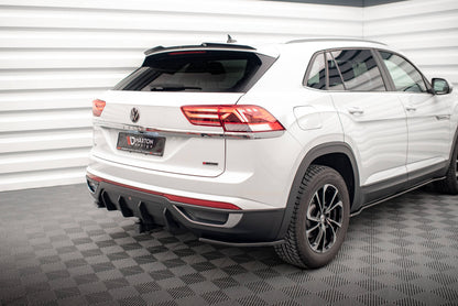Diffusor Heck Ansatz für Volkswagen Atlas Cross Sport schwarz Hochglanz
