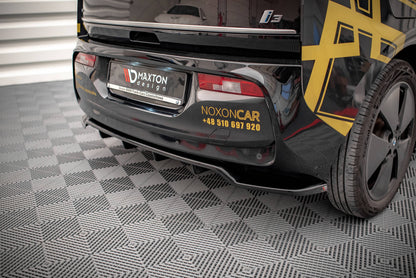 Mittlerer Diffusor Heck Ansatz DTM Look für BMW i3 Mk1 Facelift schwarz Hochglanz