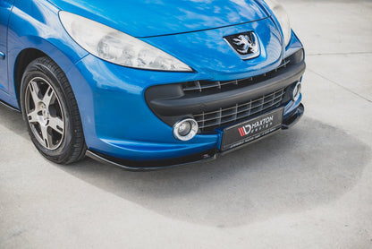 Front Ansatz für Peugeot 207 Sport schwarz Hochglanz