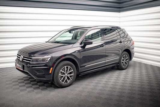 Seitenschweller Ansatz für Volkswagen Tiguan Allspace Mk2 schwarz Hochglanz