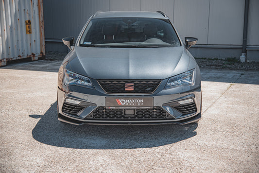 Front Ansatz V.7 für Seat Leon Cupra / FR Mk3 FL schwarz matt
