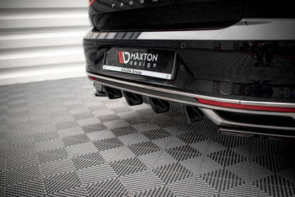 Diffusor Heck Ansatz für Volkswagen Passat B8 Facelift schwarz matt