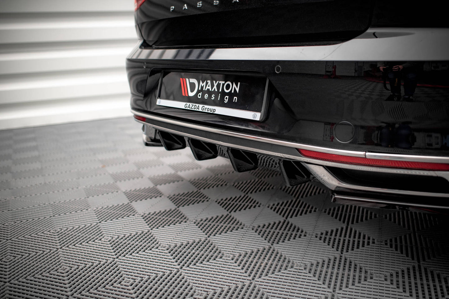 Diffusor Heck Ansatz für Volkswagen Passat B8 Facelift Carbon Look
