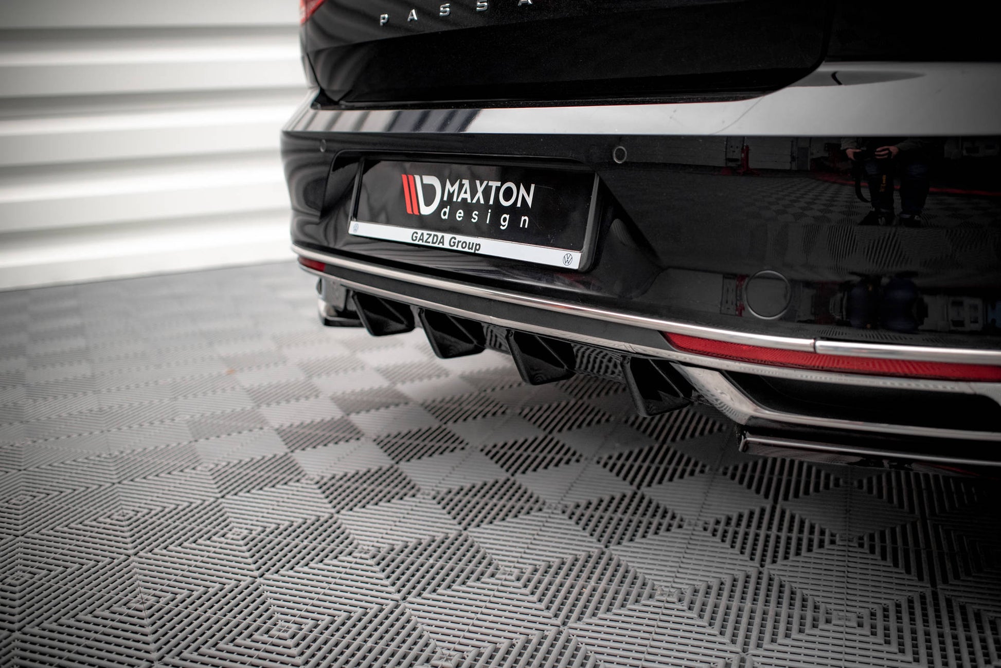 Diffusor Heck Ansatz für Volkswagen Passat B8 Facelift Carbon Look