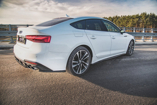 Heck Ansatz Flaps Diffusor für Audi S5 Sportback F5 Facelift Carbon Look