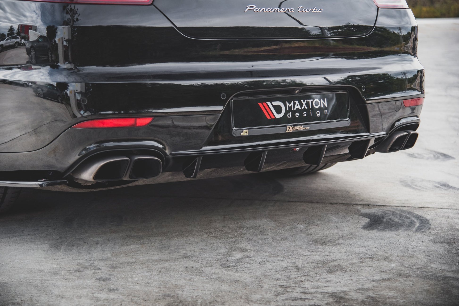 Diffusor Heck Ansatz für Porsche Panamera Turbo 970 Facelift Carbon Look