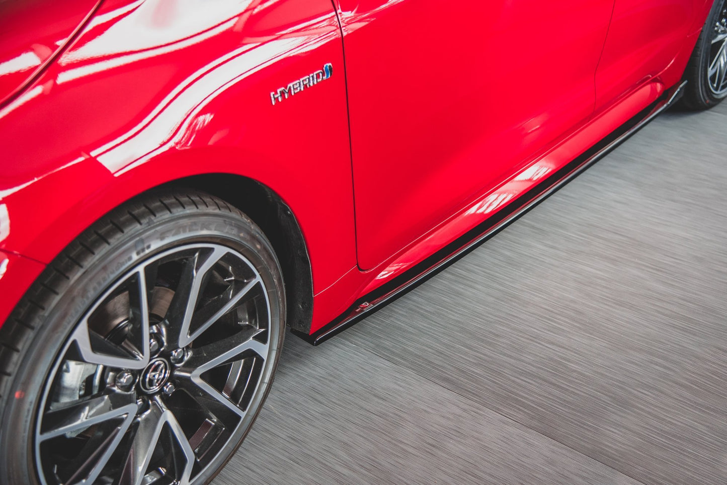 Seitenschweller Ansatz für Toyota Corolla XII Hatchback schwarz Hochglanz