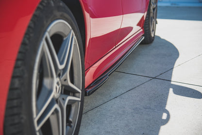 Seitenschweller Ansatz für Mercedes-Benz CLA AMG-Line C118 schwarz Hochglanz