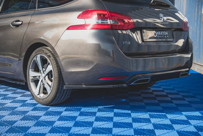 Heck Ansatz Flaps Diffusor für Peugeot 308 SW Mk2 Facelift Carbon Look
