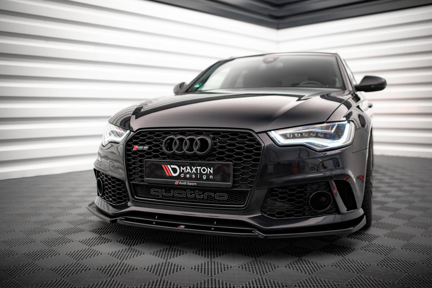 Front Ansatz für Audi A6 RS6 Look C7 schwarz matt