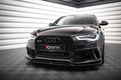 Front Ansatz für Audi A6 RS6 Look C7 schwarz Hochglanz