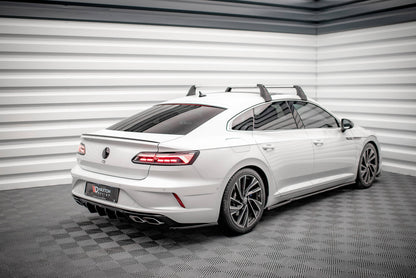 Heck Ansatz Flaps Diffusor für Volkswagen Arteon R Carbon Look