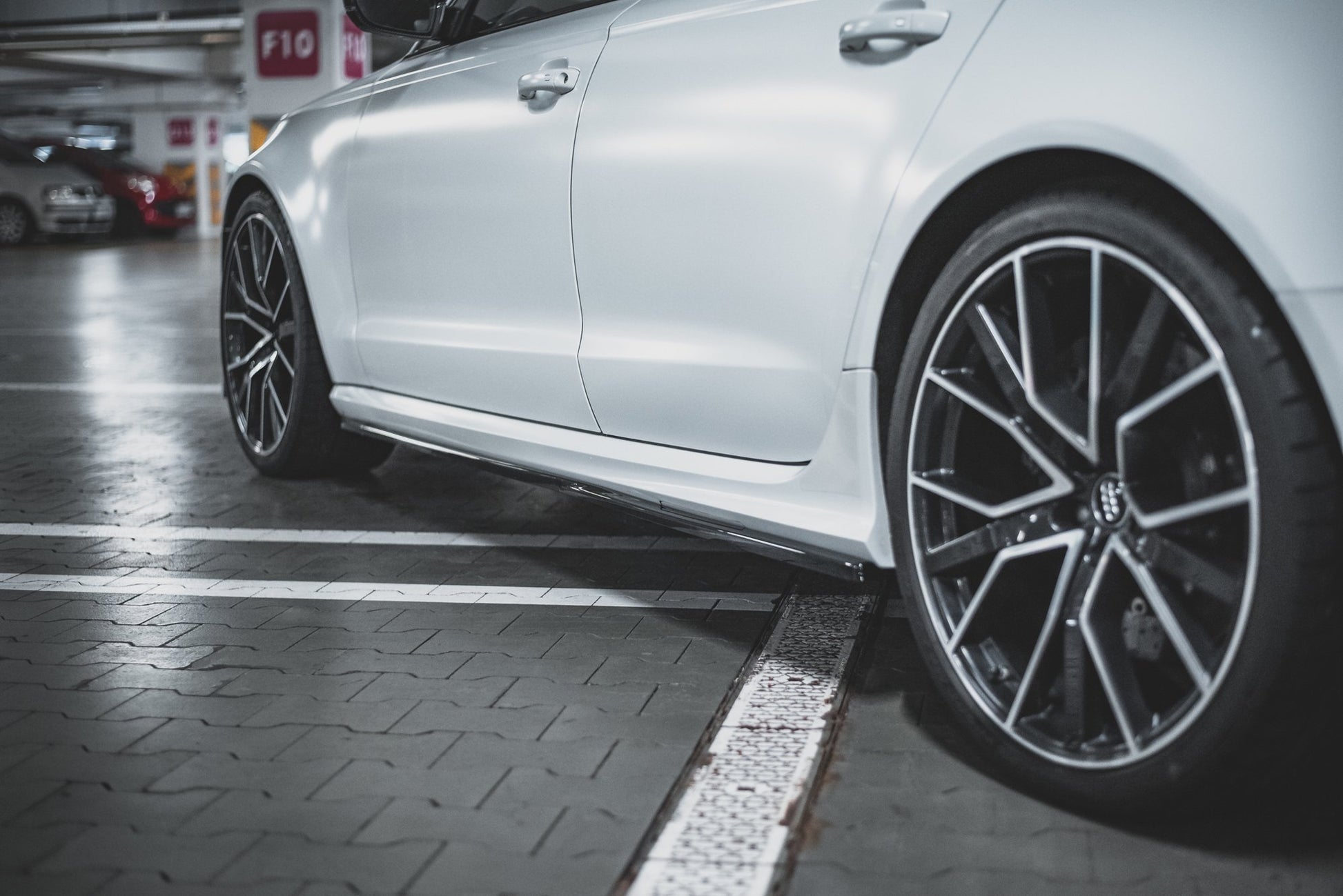 Seitenschweller Ansatz für V.2 für Audi RS6 C7 schwarz matt