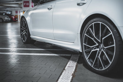 Seitenschweller Ansatz für V.2 für Audi RS6 C7 schwarz matt