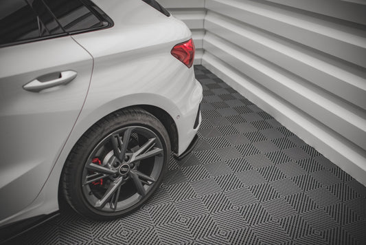 Heck Ansatz Flaps Diffusor V.1 für Audi S3 Sportback 8Y Carbon Look