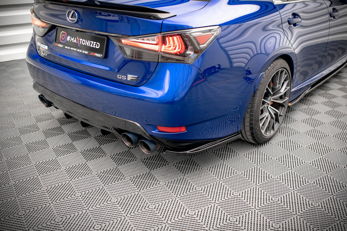 Heck Ansatz Flaps Diffusor für Lexus GS F Mk4 Facelift schwarz matt