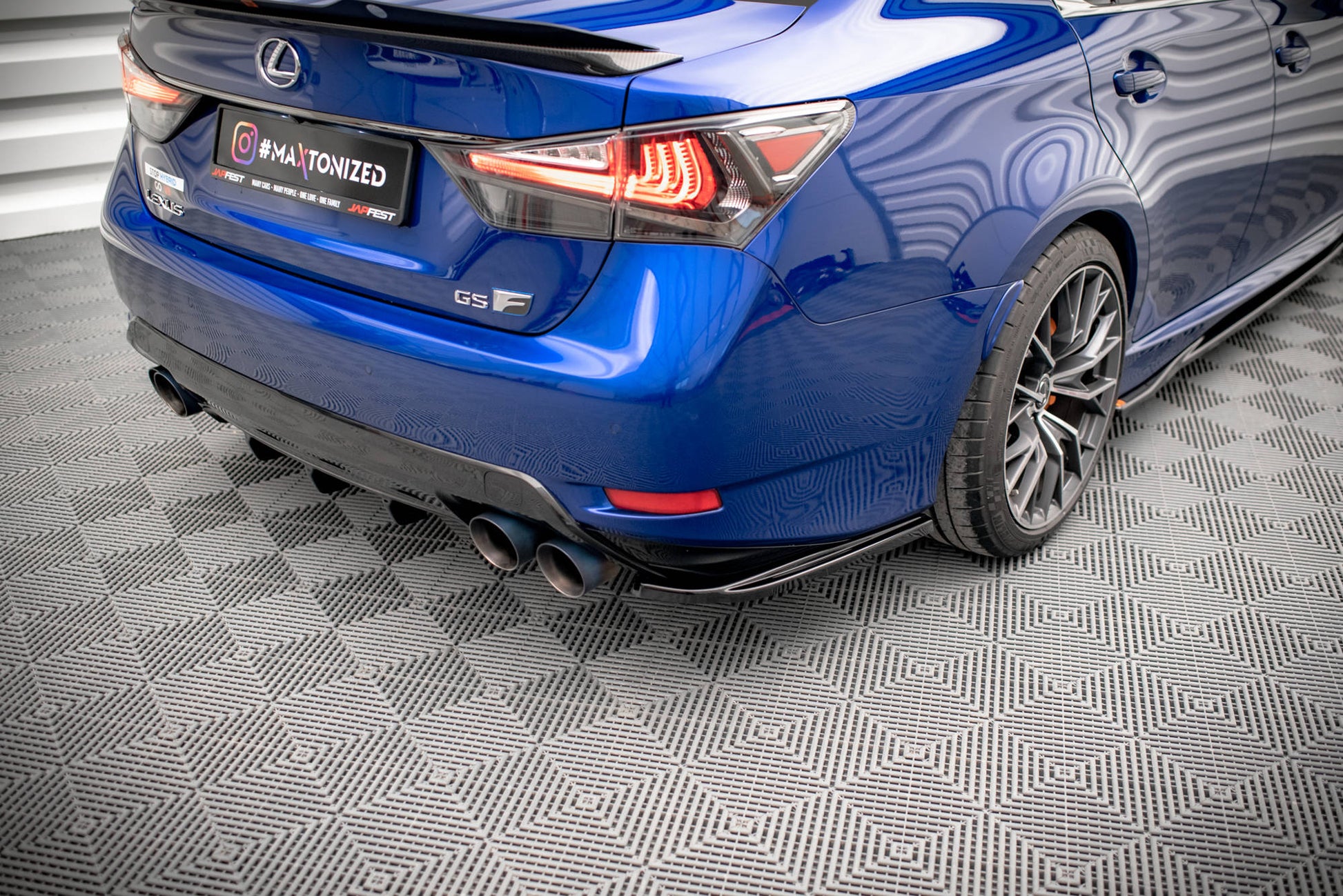 Heck Ansatz Flaps Diffusor für Lexus GS F Mk4 Facelift schwarz matt