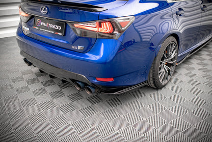 Heck Ansatz Flaps Diffusor für Lexus GS F Mk4 Facelift schwarz matt