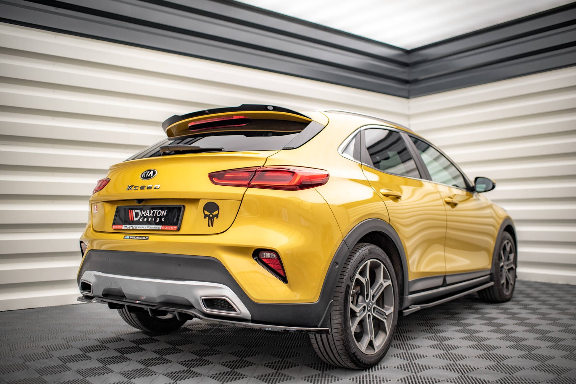 Mittlerer Diffusor Heck Ansatz DTM Look für Kia XCeed Mk1 schwarz matt