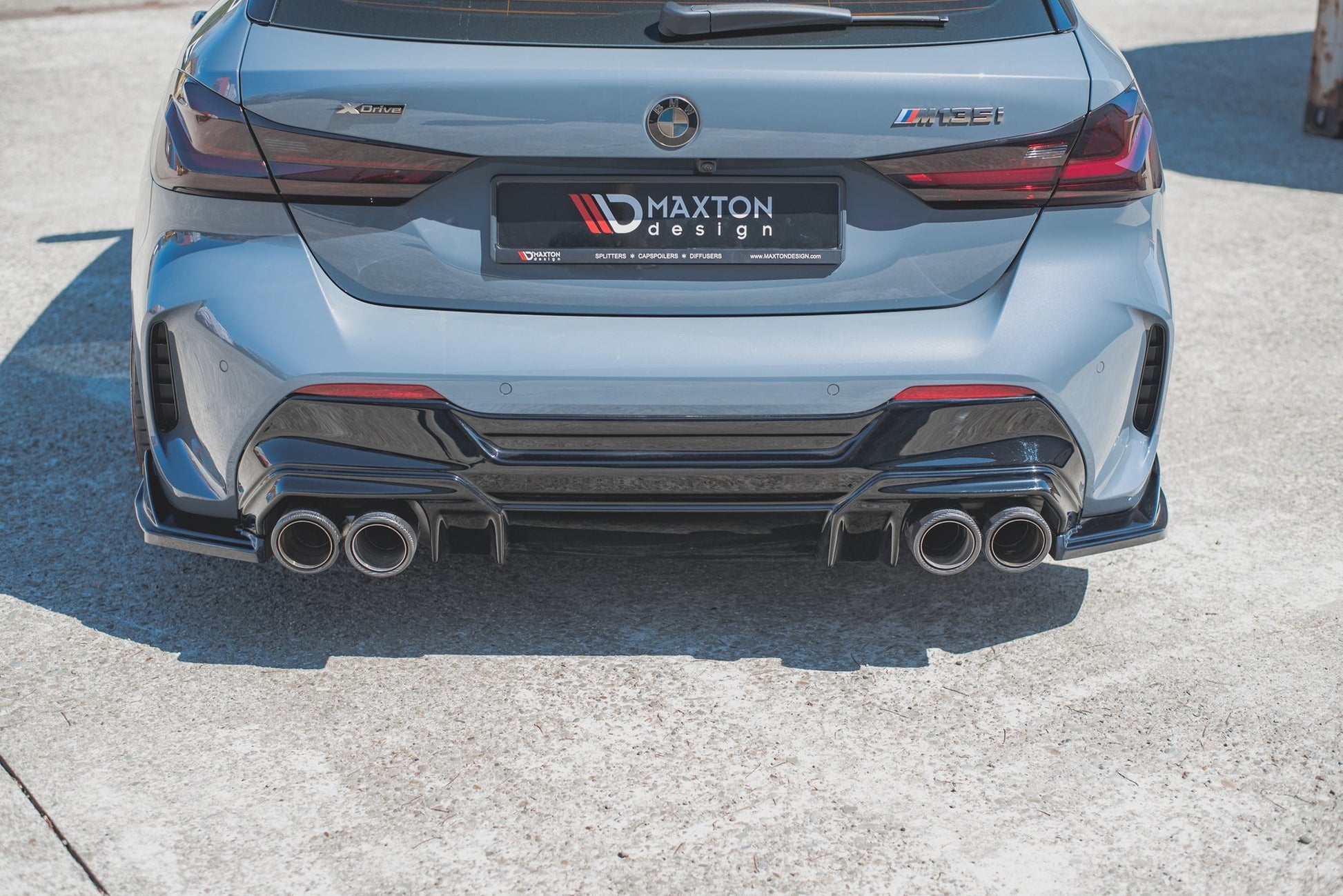 Heck Ansatz Flaps Diffusor V.4 für BMW 1er F40 M-Paket/ M135i schwarz matt