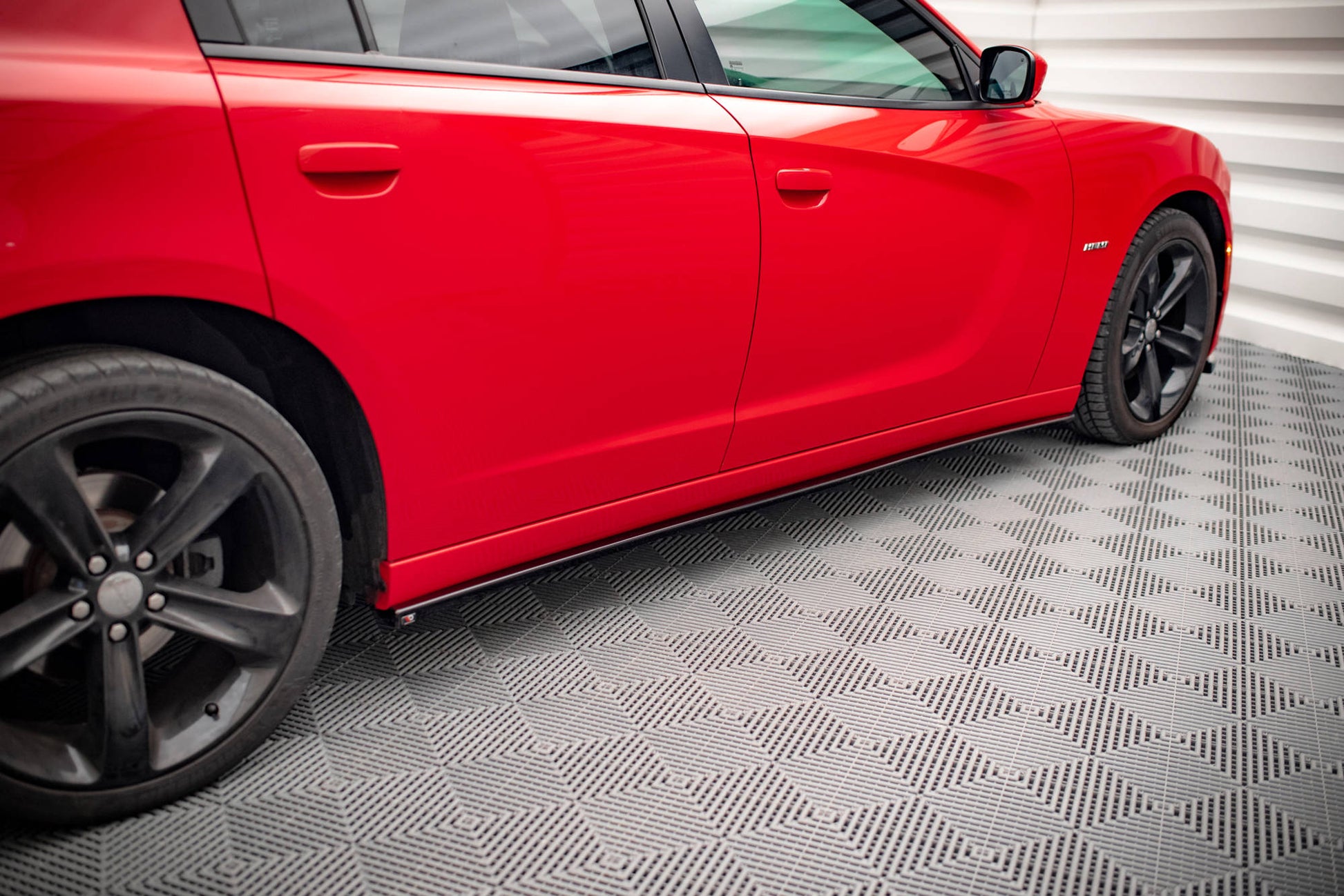Seitenschweller Ansatz für Dodge Charger RT Mk7 Facelift schwarz Hochglanz