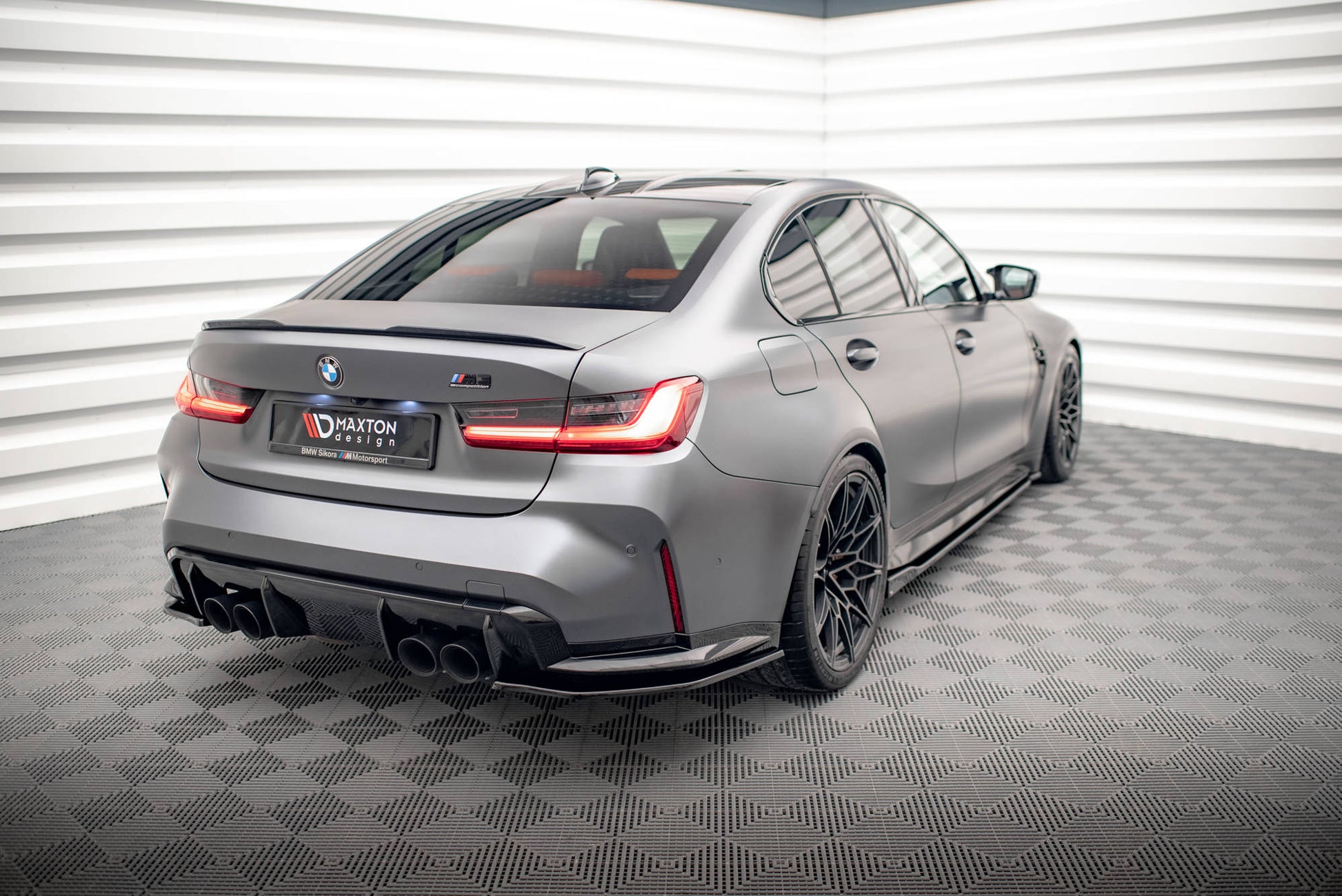 Heck Ansatz Flaps Diffusor V.2 für BMW M3 G80 schwarz matt