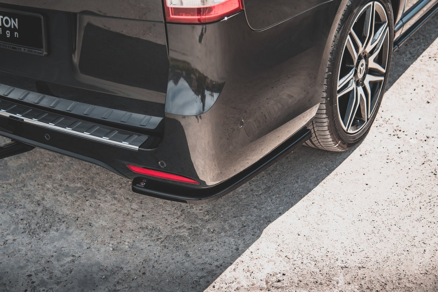 Heck Ansatz Flaps Diffusor V.1 für Mercedes-Benz V-Klasse AMG-Line W447 Facelift schwarz matt