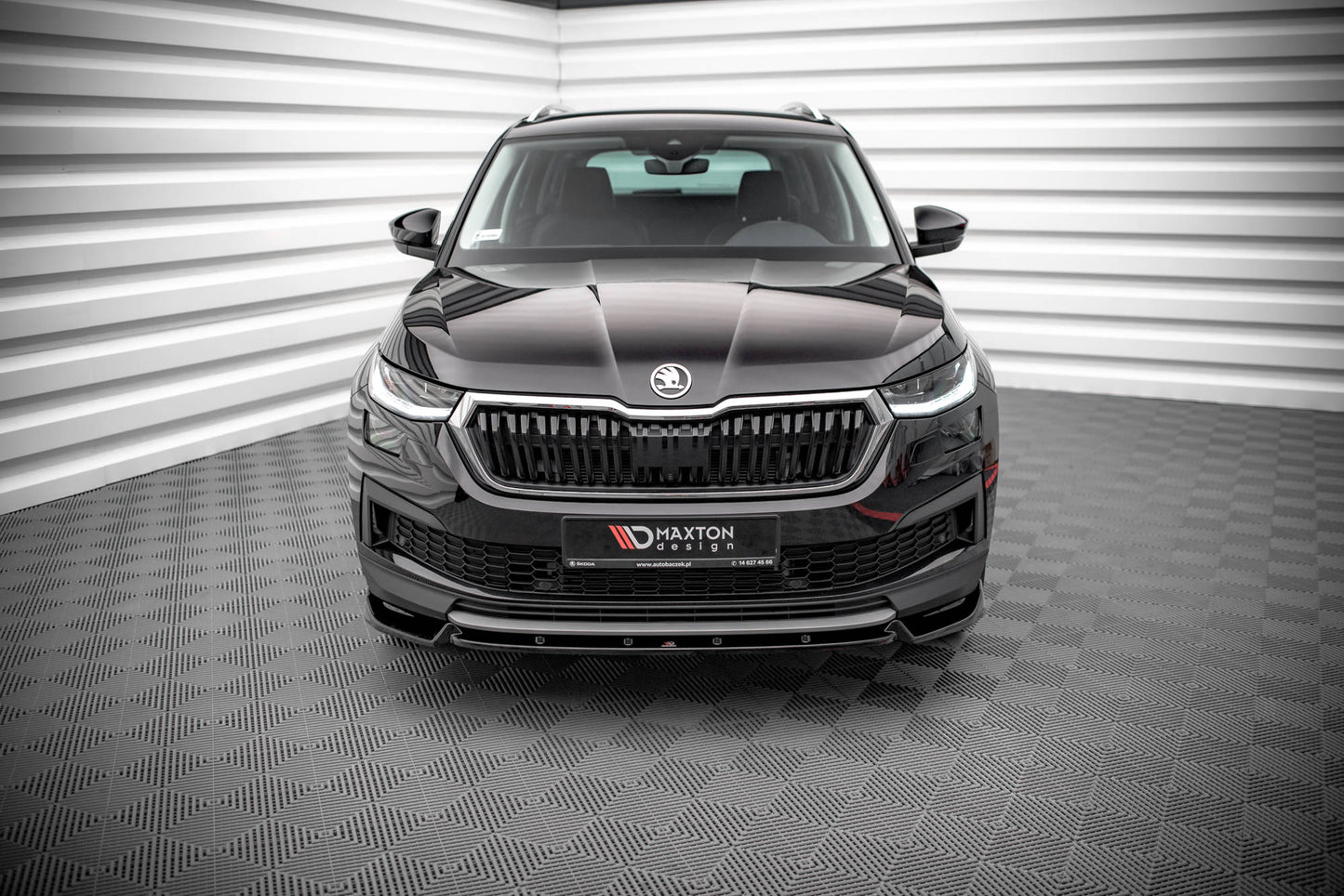 Front Ansatz V.1 für Skoda Kodiaq Mk1 Facelift schwarz Hochglanz