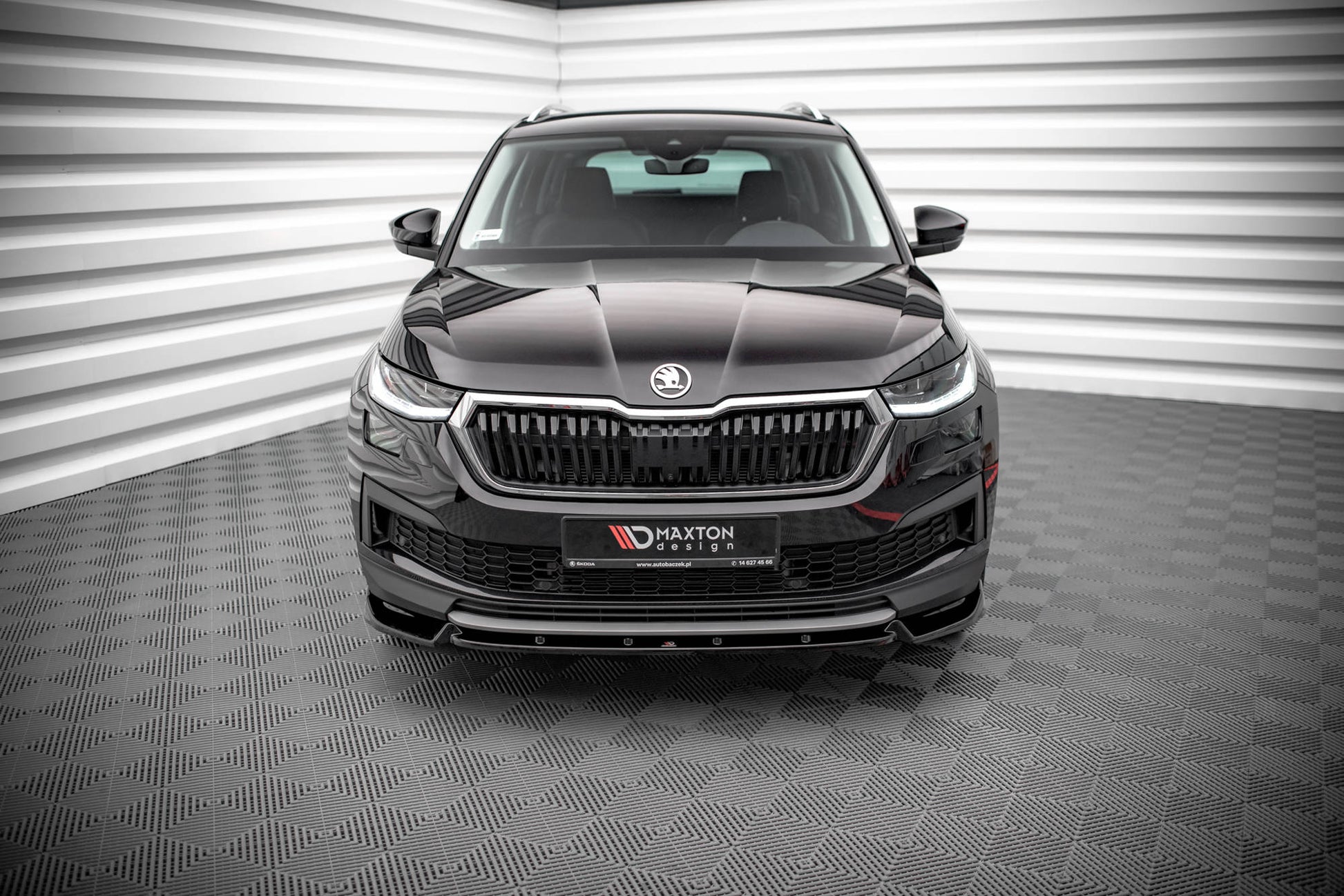 Front Ansatz V.1 für Skoda Kodiaq Mk1 Facelift schwarz Hochglanz