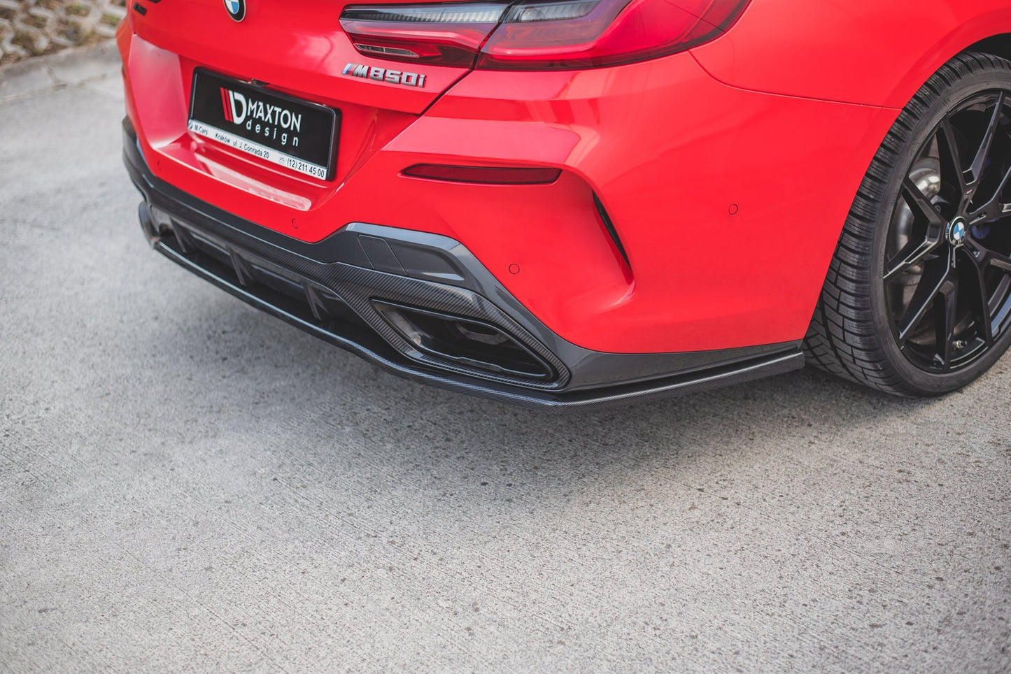 Mittlerer Diffusor Heck Ansatz für BMW 8 Coupe M-Paket G15 schwarz matt
