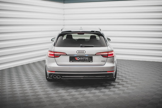Heck Ansatz Flaps Diffusor V.2 für Audi A4 S-Line B9 Carbon Look